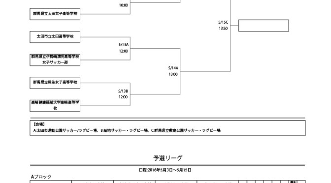 第51回群馬県高校総合体育大会　第21回女子サッカー競技会　決勝トーナメント